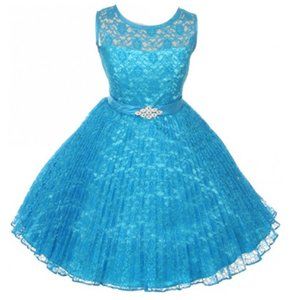 Little Girls Toddler Kids Lace Easter Party Wedding Flower Girl Dress Floral New